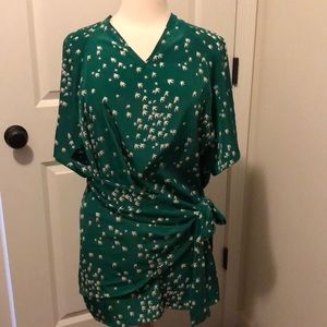 Sparrow Print Wrap Blouse